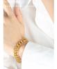 French Light Luxury Geometric Chunky Chain Bracelet, Gold-Plated Titanium Steel, Unique Design Jewelry Accessory