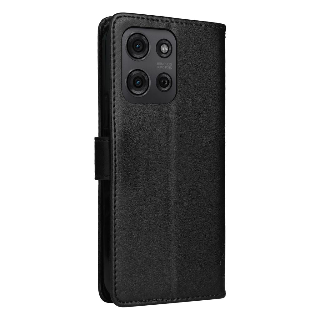 For Motorola Moto G75 5G Phone Case with Stand Cat Tree Pattern Leather Wallet Mobile Cover