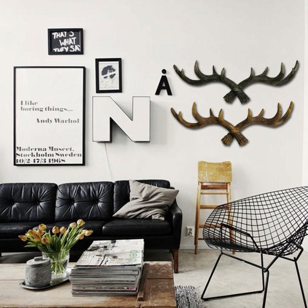 Wall Mounted Hanging Hook Antlers Ox Horn Shape Coat Hanger Holder Door Rack