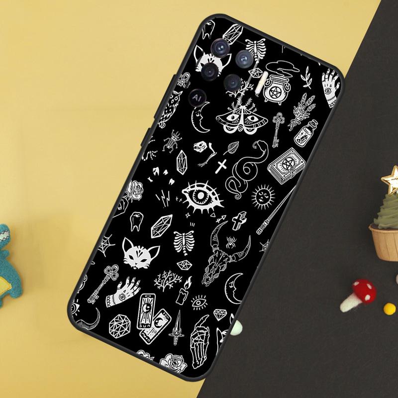 Occult Witchcraft Moon Gothic Witch For OPPO A78 A98 A58 A54 A74 A94 A76 A96 A5 A9 A52 A72 A77 A79 A53S A57S A15 A16 A17 Case