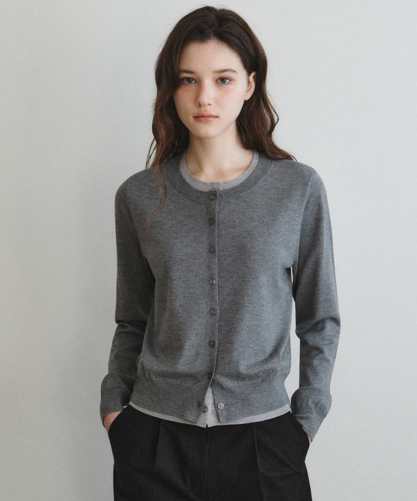 Wednesdayoasisforwomen W/Washable Double Layered Round Cardigan_Gray(Wc26Kn28)