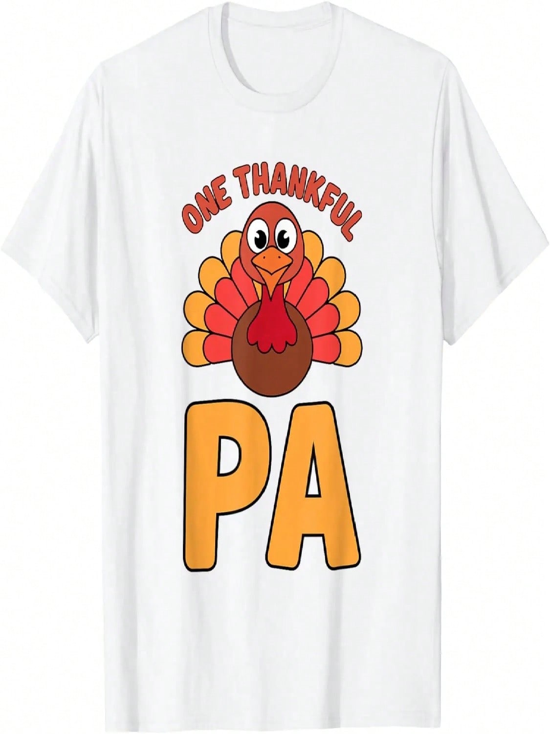 One Thankful Pa Turkey Funny Fall Autumn Thanksgiving T-Shirt S