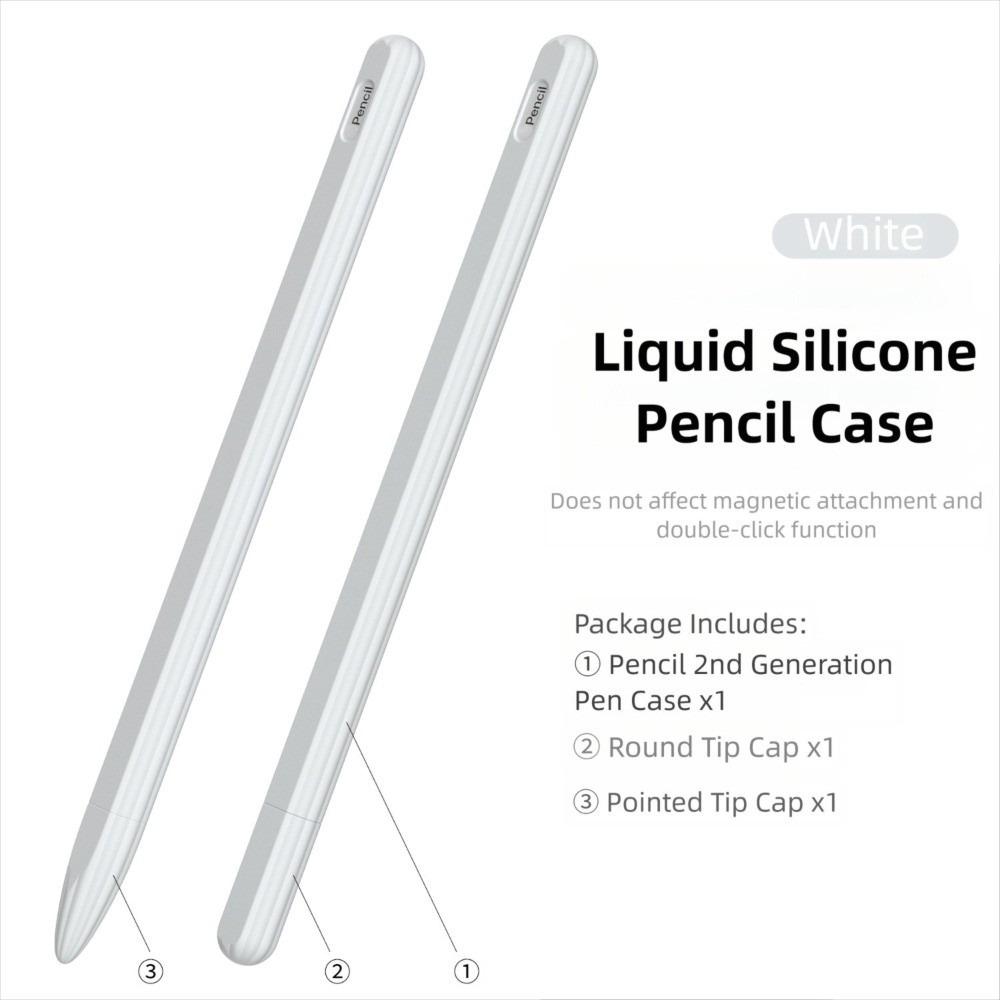 

Silicone Tablet Pencil Case Anti Slip Waterproof Stylus Sleeve Ergonomic Shockproof for Apple Pencil Pro/2 білий