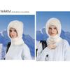 Women's Winter Hat Face Mask and Plush Earrings - Soft and Warm Full Face and Head Cover- Soft Fleece Lining Women's Winter Hat