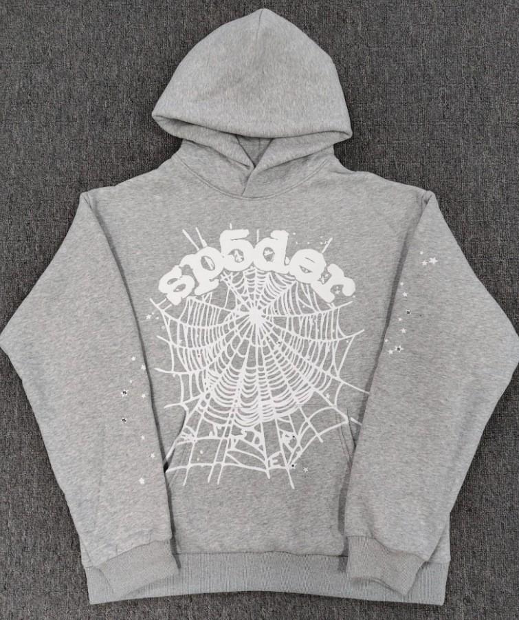 Hanorac Bărbătesc Greu cu Imprimeu Pânză de Păianjen - Trendy, Croială Largă cu Plus de Catifea