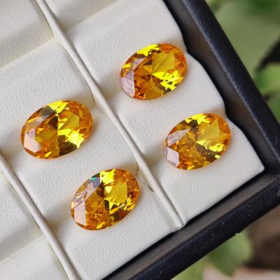 Yellow Sapphire Shade Natural Oval Cut 14x10 Mm Size Zircon, Healing Yellow Color Zircon Lot, Loose Zirconia Lot for Making Jewelry.