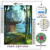 5D DIY Chinese Style Building Cross Stitch Rhinestones Diamond Drawing Embroidery Mosaic Home Decor