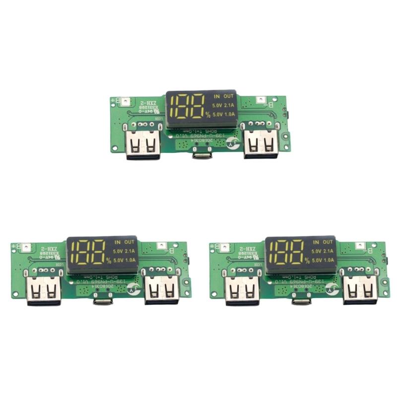 Compactly 18650 Lithiums Battery Charge Board Micros/USB C/Lightn Output 5V 2.4A for DIY Mobile Powerbanks Projects