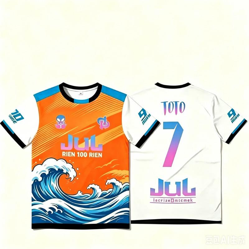 JUL Estate Abbigliamento Sportivo 3D Stampato per Bambini Maglia da Calcio e T-shirt Adatto per l'Uso all'Aperto