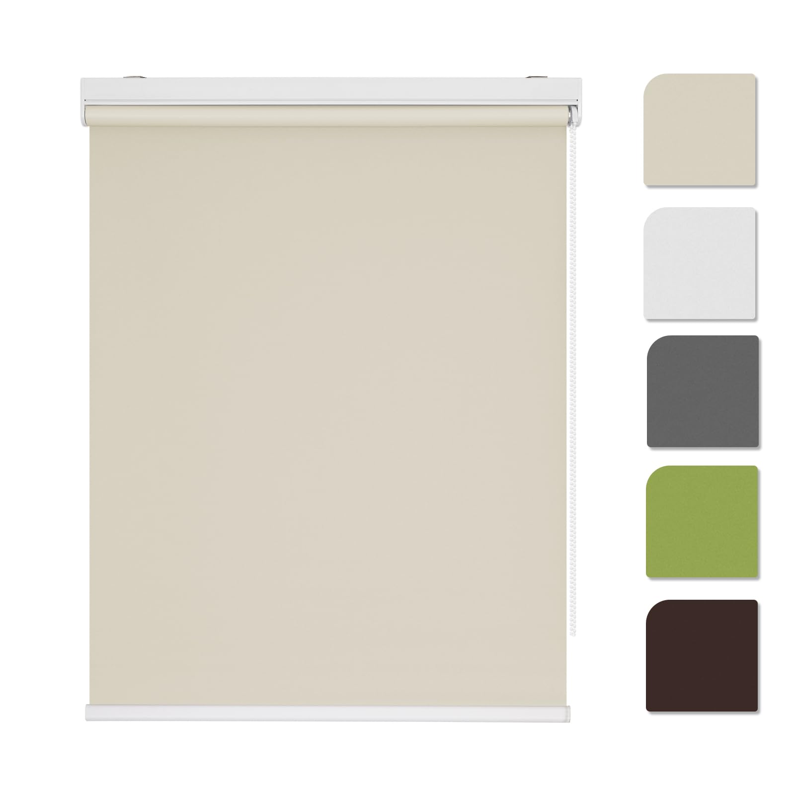 

Grandekor Рулонная штора 1-го класса Рулонная цепочка того же цвета спереди и термохолодная с УФ-защитой Может крепиться к карнизу Ширина 60 x Длина 135 Экран, Затемнение, бежевый