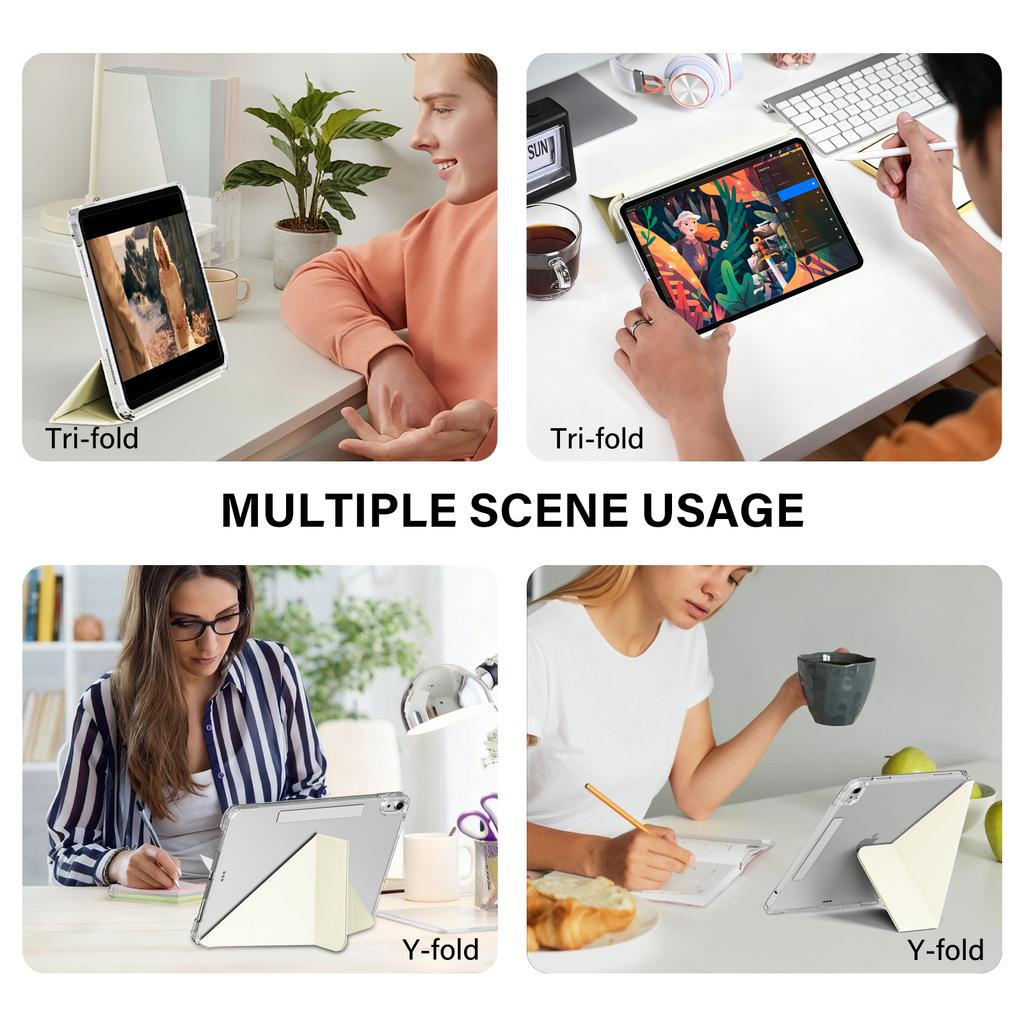 ZOYU for iPad A16 11/10th Sliding Detachable Cover,for iPad Pro 11 13 Air 11 Air 4/5 10.2 7/8/9th mini 67 Magnetic Buckle Cover