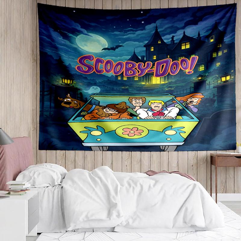 Scooby-Doo Print Tapestry, Backdrop, Easy Setup, Ideal for Bedroom, Office & Living Room, with Aesthetic Wall Hanging Decor.