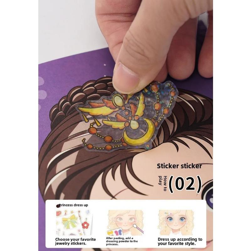 Princess Craft Kit Make-up, 2025 Neues Malen Prinzessin Buch Make-up Bastelsets Folienkunstbücher, Basteln DIY Make-ups, Kinder Make-up Sets für Mädchen 5-8