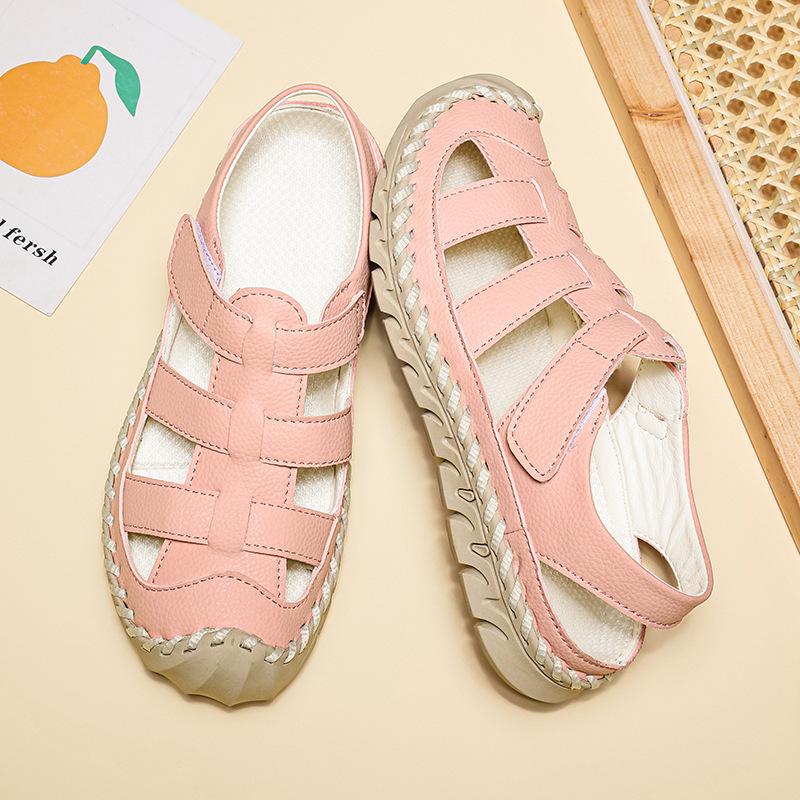 Summer Baotou Outdoor Casual Sandals Men's Sewn Men's Outer Wear Beach Shoes Handmade Leather Sandals Large Size