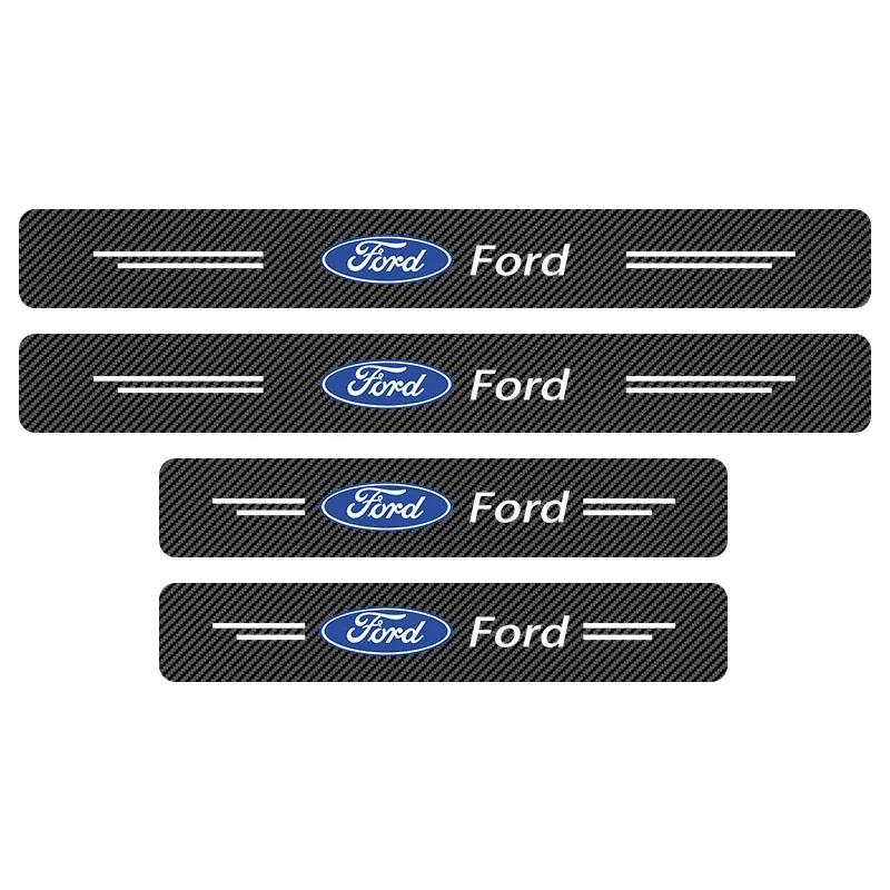 

Car Sticker 4Pcs Carbon Fiber Car Door Edge Sill Protector Strip 3D Stickers For Ford Fiesta MK7 Mondeo MK4 ST Focus MK1 MK2 MK3