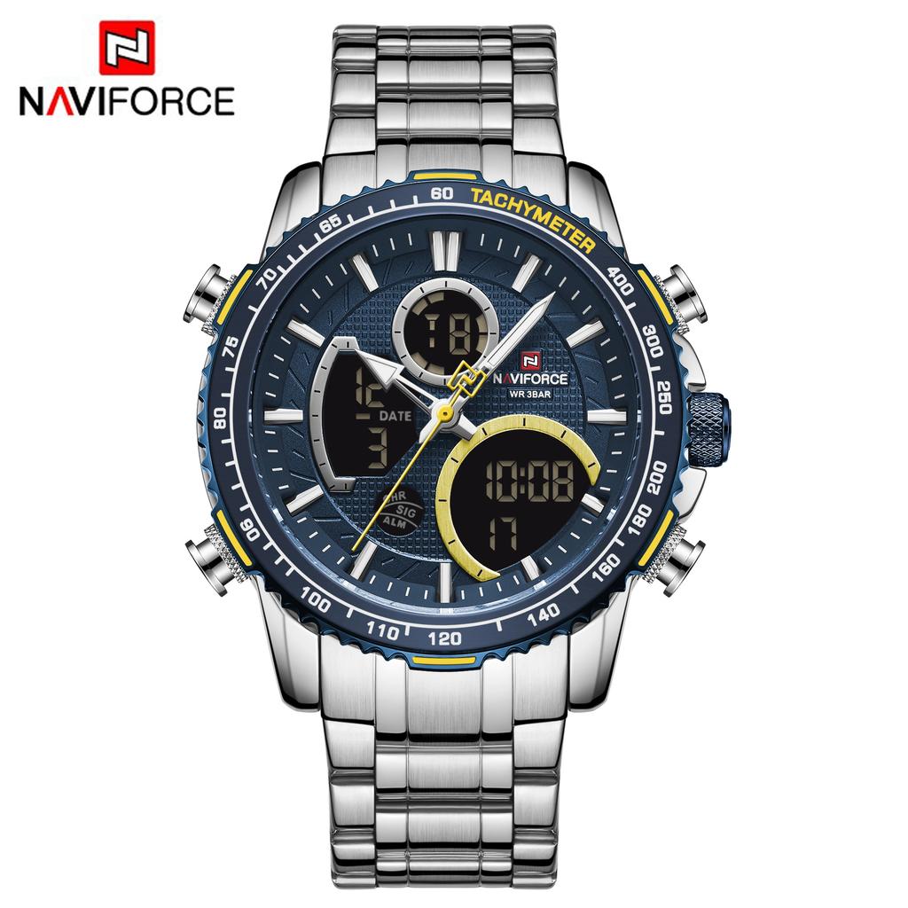 NAVIFORCE 9182 Waterproof Watch Reloj Hombre Watches Men Wrist Digital Double Display Chronograph Luxury Business Wristwatch