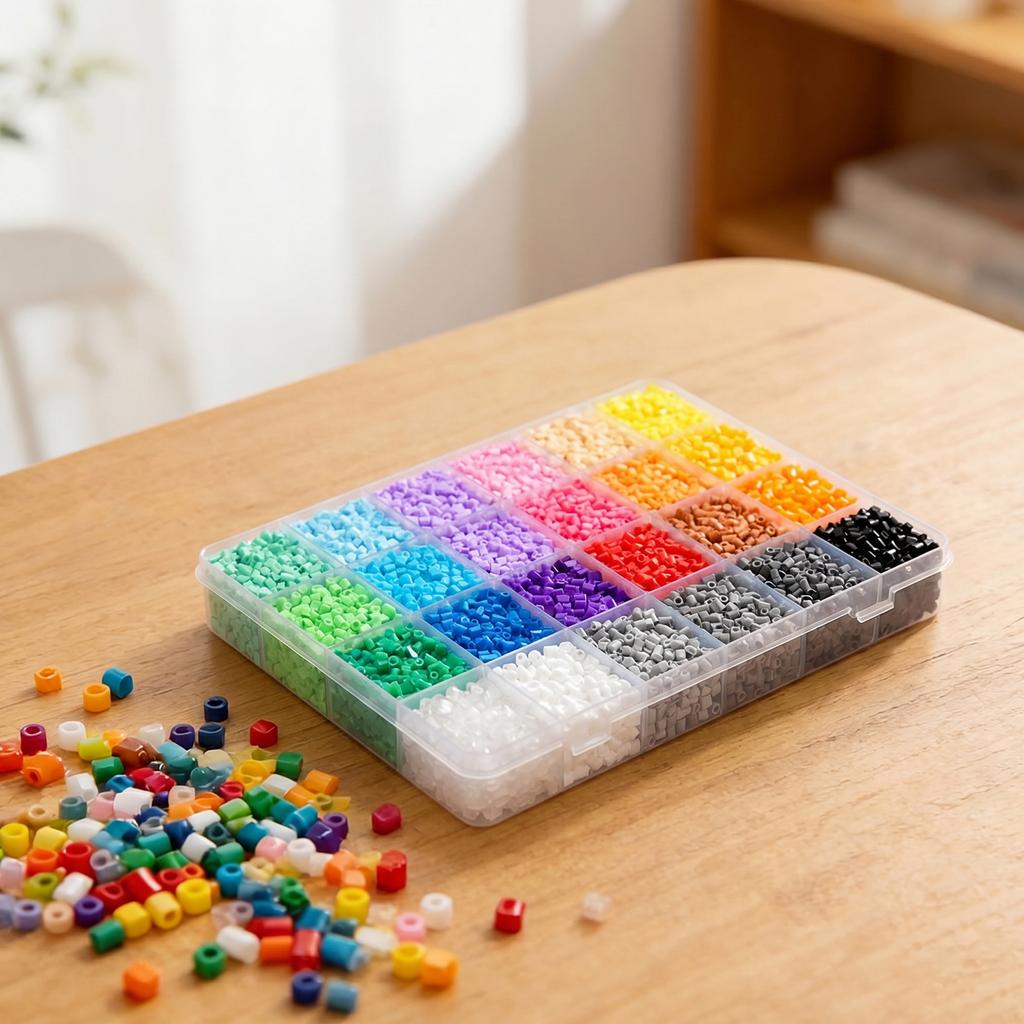 2.6MM Plastic Ironing Beads DIY Color Puzzle Fuse Beads Kit Lightweight & Portable for Indoor Entertainment Party Activities