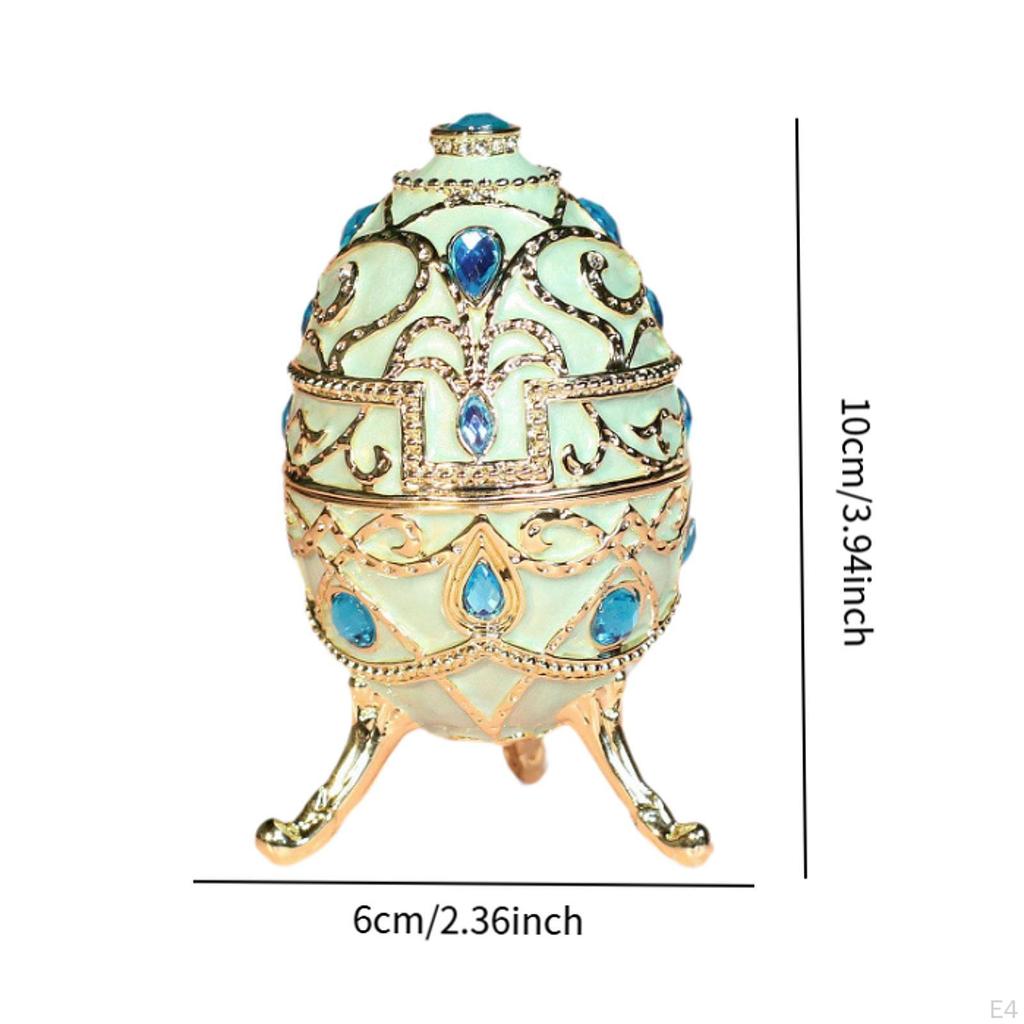 Enameled Jewelry Box Display Ornament Easter Decor Egg Style for Pendants