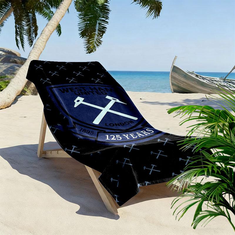 WHUFC Logo Aufdruck Strandtuch, Großes Weiches Schnelltrocknendes Handtuch für Strand Camping Schwimmen