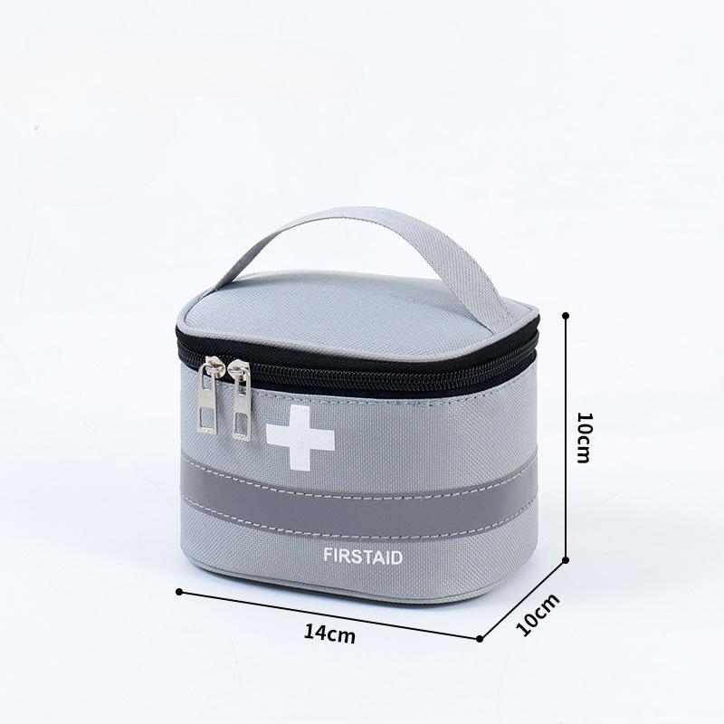 Portable 2pcs First Aid Bag Empty Large Small First Aid Kit Bags Empty First Aid Organiser Box Grey Medical Storage Bag