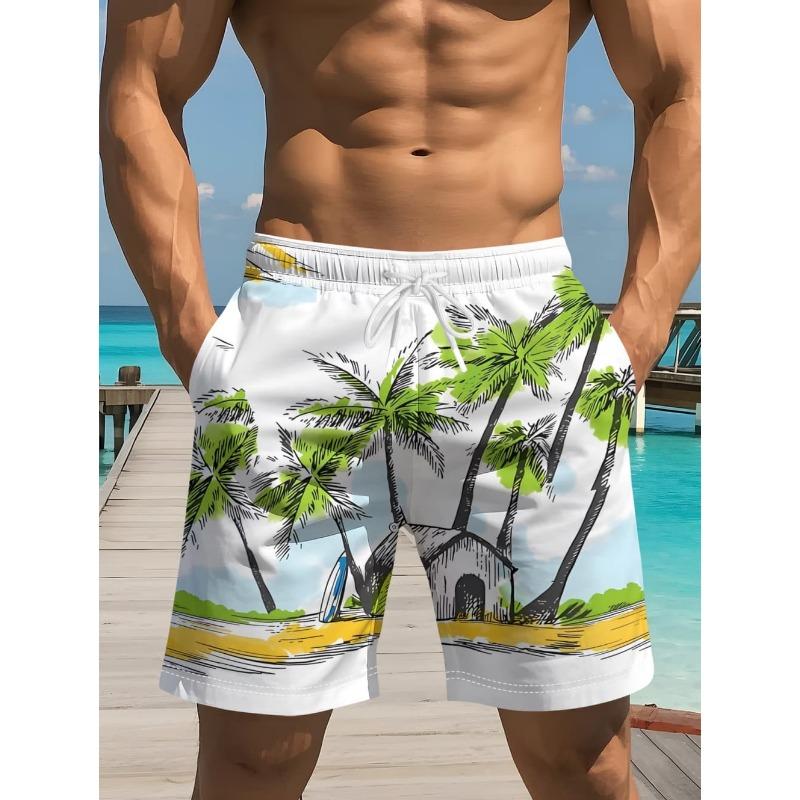Kokospalmen 3D-gedruckte Badeshorts Palmen-Grafik Boardshorts für den Sommer Harajuku Hawaiianisch Coole Badehosen