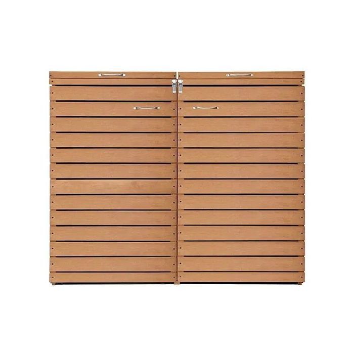 Bin Shelters - Divit MB3 - Pack of 2 for 240 L Bins - Waterproof Wood - Lockable Doors