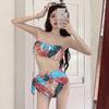 Dopamine Style French Sexy Split Bikini Swimsuit for Small Bust - Hot Spring Seaside Bandeau Swimwear