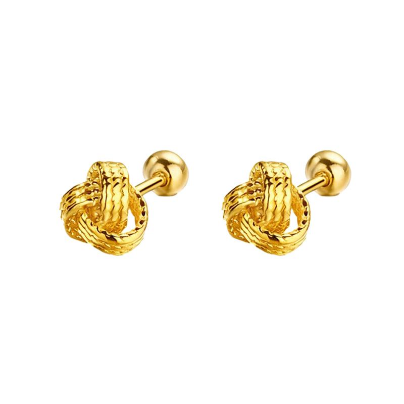 Auspicious Knot Earrings for Women Niche Premium Screw Back Tassel Ear Wire Healing Piercing Earrings