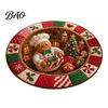 Christmas Party Home Decor 3D Rug, Illusion Area Round Decorative Non Slip Holiday Floor Covering Mat, Festive Carpet for Indoor Living Room