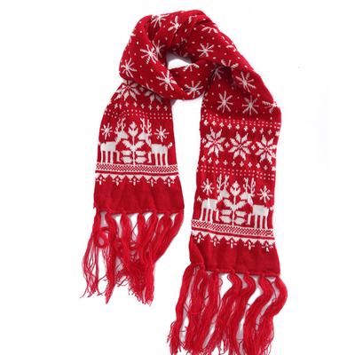 Unisex Christmas  Snowflake Scarf Warm Thick Winter Tassels Shawl Xmas