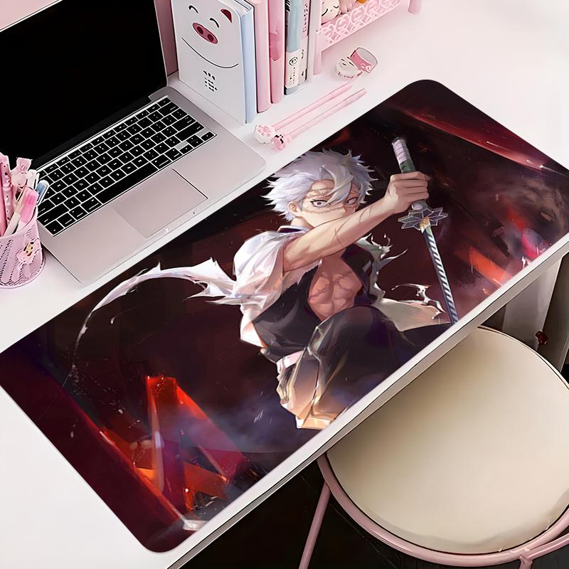 Mouse Pad PC Accessories Keyboard Mat Anime Pattern Antislip Rubber Mousepad Gamer Ddemon Slayer Shinazugawa Sanemi Desk Mat
