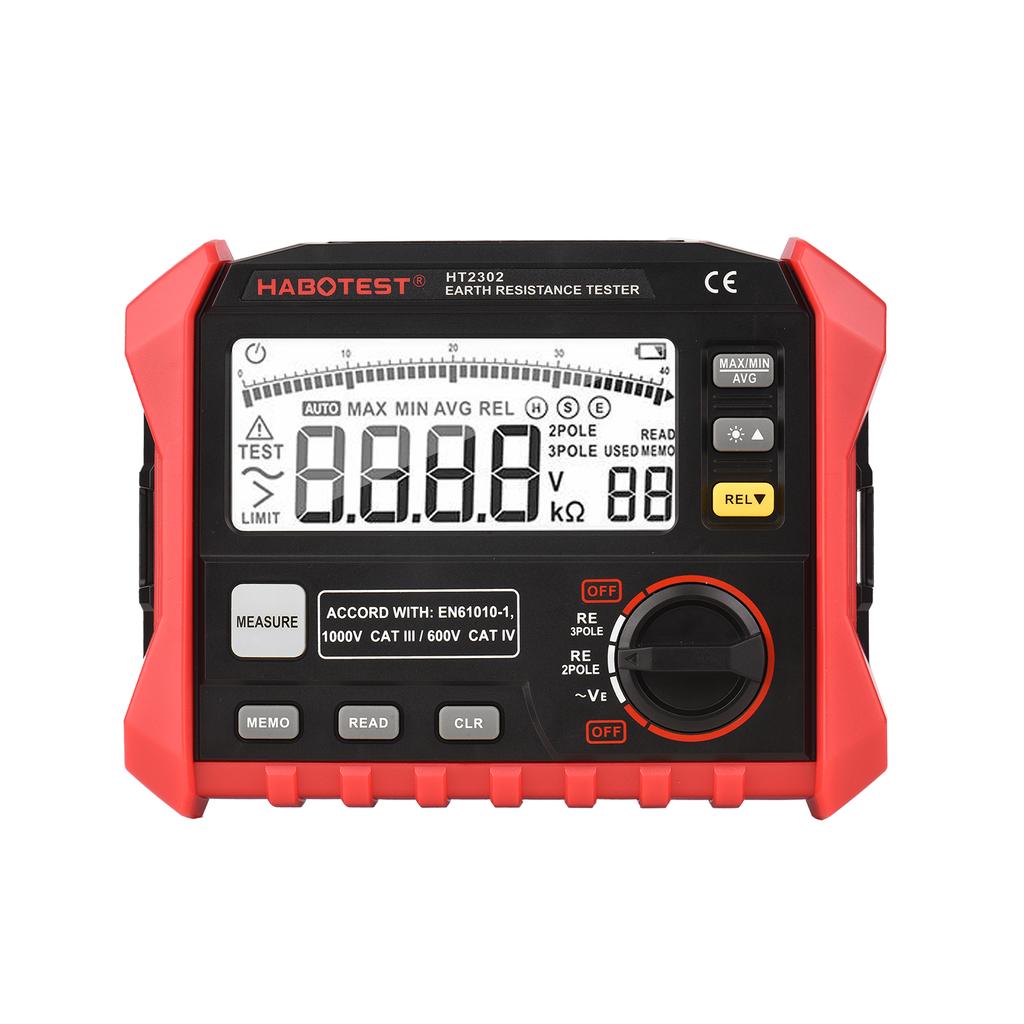 PEAKMETER Digital Earth Resistance Tester 0 ~4K ohm 100 Groups Data Logging PEAKMETER Digital Earth Resistance Tester 0 ~4K ohm 100 Groups Data Logging
