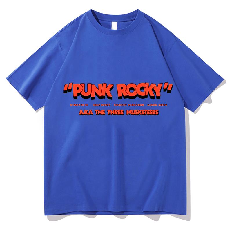 AAP Rocky Punk Rocky Print Tshirt Fashion Casual Tshirts Short Sleeve Cotton Loose Women T Shirt Vintage Unisex Tee Streetwear
