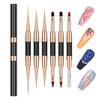 Double-Ended Acrylic Nail Art Liner Brushes, 6Pcs Gel Polish Nail Art Design Pen Painting Tools Set For Nails, Dotting Drawing Tool Polygel Brush for