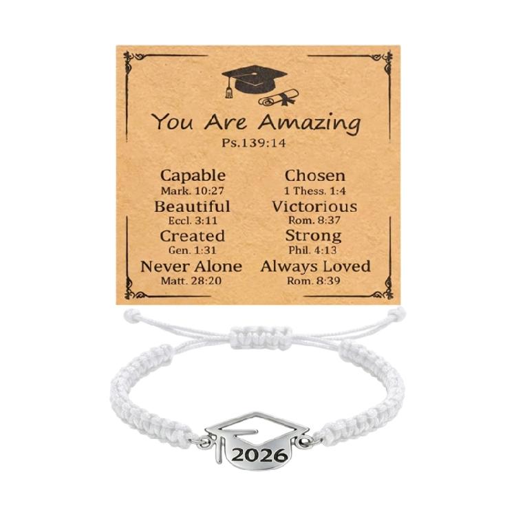 Trendy Flat Knot Friendship Bracelet With 2026 Graduate Theme Graduation Wristband For Schoolmates And Special Occasions