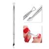 New Dual-ended Stainless Steel UV Gel Clean Stick Cuticle Pusher Nail Polish Remover Triangle Rod