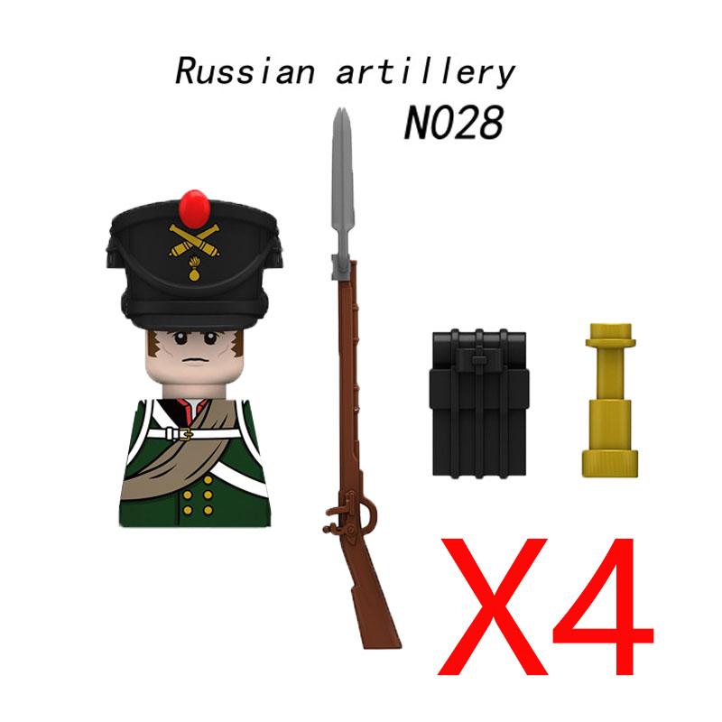 Military Medieval Building Blocks Napoleonic Wars Castle Knight Soldier Figures Weapons Guns British French Army Infantry MOC