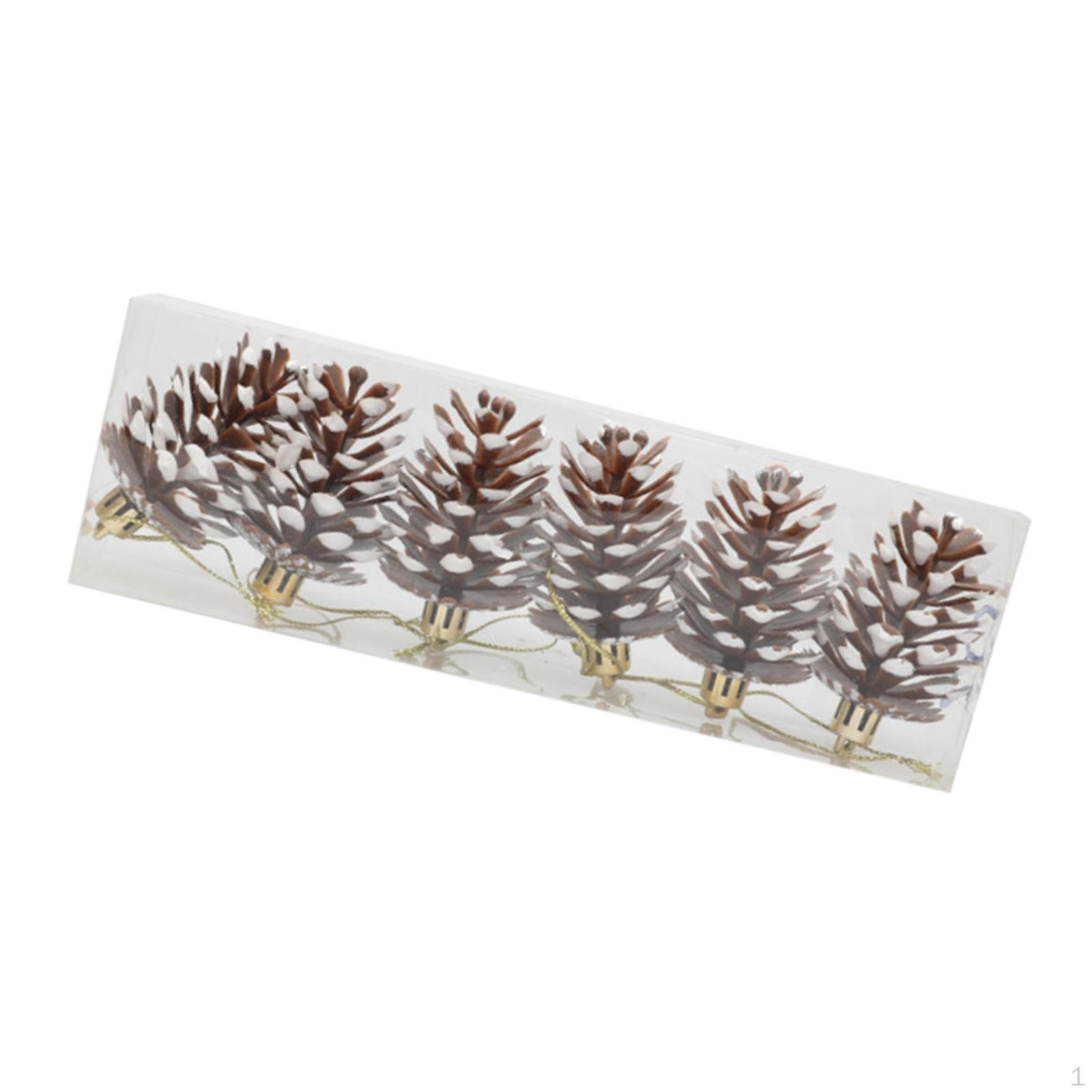 

6 штук искусственных шишек, елочные украшения, праздничные декоративные рождественские подвески для