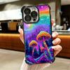 Weird Psychedelic Mushroom Plating Phone Case For Iphone 16 17 Pro Max Air 16E 14 15 Plus 12 13 Mini Anti-Fall Airabag Cover