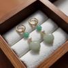 Newest Women Earrings Girls Jewelry Fashion Natural Stone Earrings Gold Plated Hoop Earrings