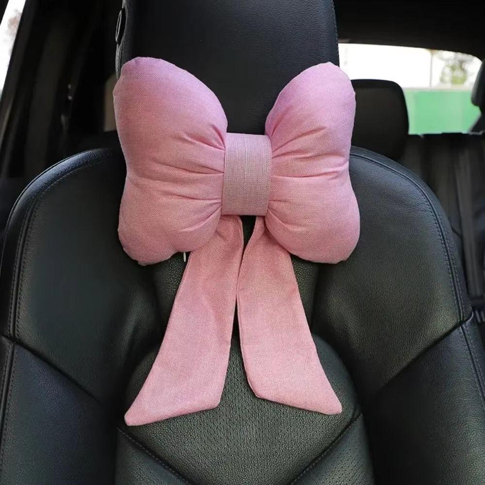 Universal Car Headrest Bowknot Neck Protection Pillow New Car Neck Pillow  Car Interior Accessories