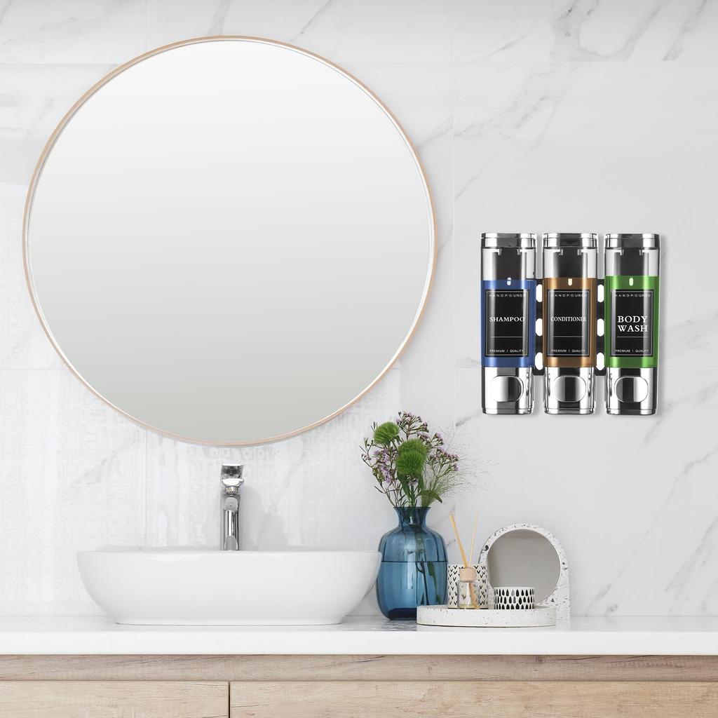 TranRantic Shampoo Dispenser Soap Dispenser Wall Mounted Hand Soap No Drill Dispenser Shampoo Suitable for Hand 300ml3