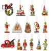 Christmas Tree Ornaments Green Elf Red Car Ornament, Acrylic Hanging Decor Holiday Party Supplies for Mirror, Funny Pendant, Home Decoration Favors