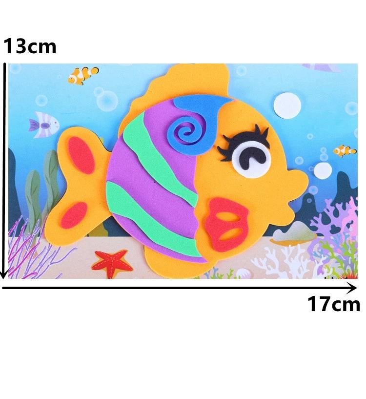 5/10/20 Stück/Los Kinder DIY 3D EVA Schaumstoff Aufkleber Cartoon Tiere Mehrere Muster Stile Puzzles Spiel Kunst Basteln Frühe Lernspielzeuge