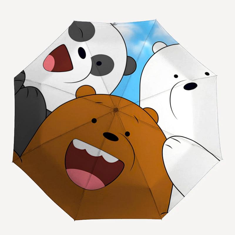 

1pc We Bare Bears Automatic Folding Umbrella - Compact 8-Rib Design, Durable Plastic & Iron, Lightweight for Outdoor Daily Use22035