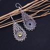 Natural Citrine Gemstone Handmade 925 Sterling Silver Earring 2.30" h4t74