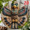 Vibrant Native American Totem Pole Metal Wall Art Round Sign Waterproof HD Aluminum