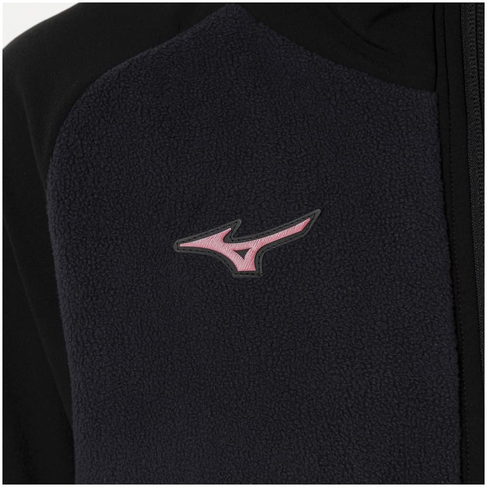 Mizuno Waterproof Fleece and Training 32MCB880 Women's Hoodie, Water-Repellent Warm, Wear, Black,