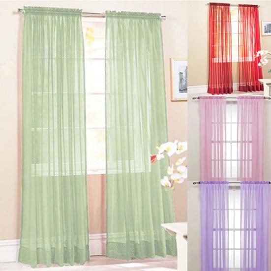 

Home Wedding Decor Pure Color Valances Door Window Curtain Drape чорний