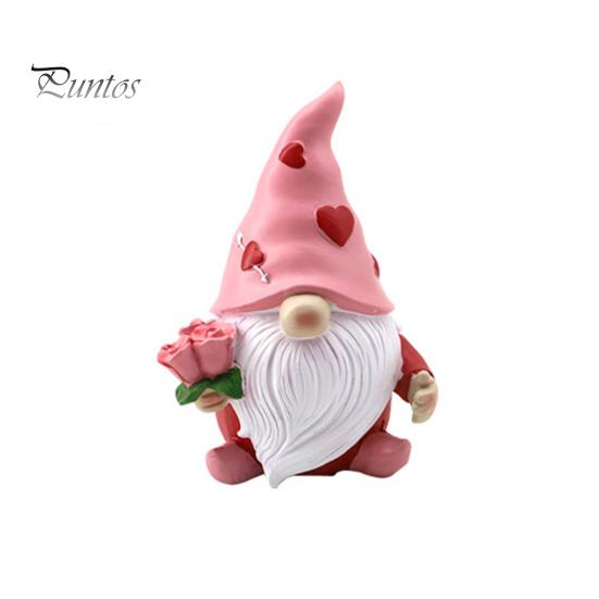 

День святого Валентина, статуэтка гнома в виде сердца, смоляная роза, конверт, безликий эльф, статуэтка гнома, скульптура, украшение для домашнего офиса, орнамент A